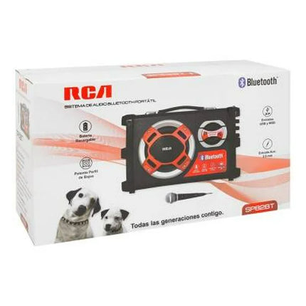 Bocina Portátil RCA SP82BT – Bluetooth, 25W, USB/SD, Entrada 3.5 mm y Función Karaoke