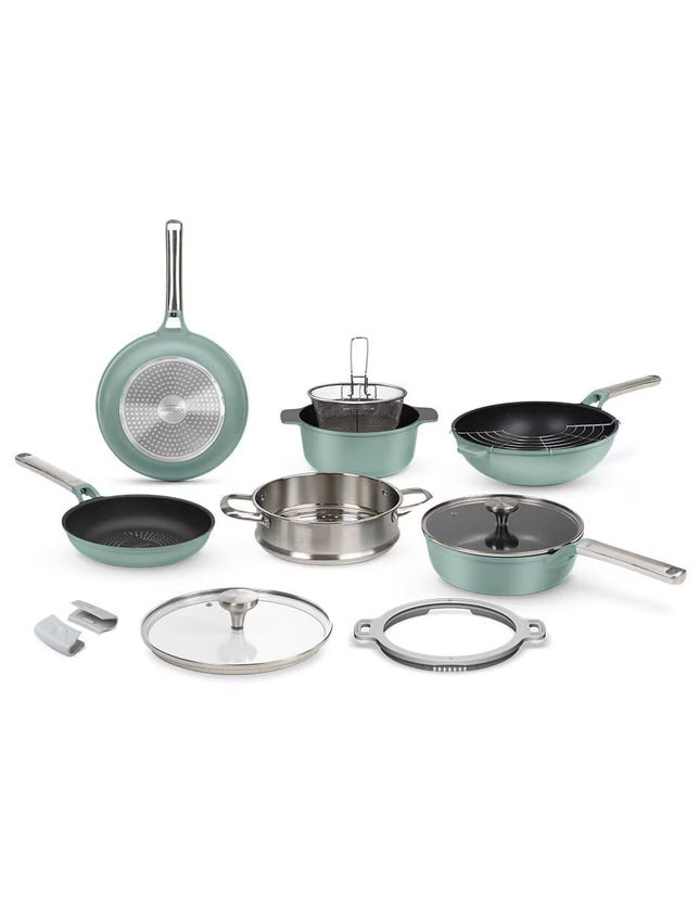 Batería Jade Cook C0497-00 – 13 Piezas Jade Pro de Aluminio Antiadherente