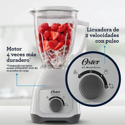 Licuadora Oster BLSTKAP-RPB-013 Kalimán – Vaso de Plástico, 2 Velocidades, 400W, Color Rojo con Botones