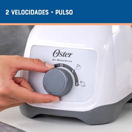 Licuadora Oster BLSTKAP-WRB-013 Kalimán – 2 Velocidades, 400W, Color Blanco con Vaso de Plástico