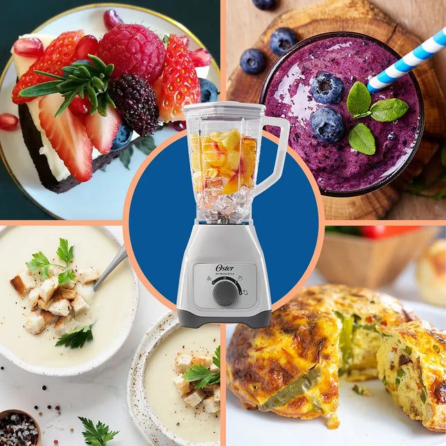Licuadora Oster BLSTKAP-WRB-013 Kalimán – 2 Velocidades, 400W, Color Blanco con Vaso de Plástico