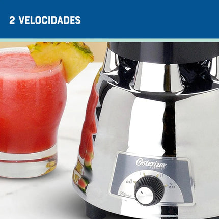 Licuadora Oster 450-20 – Cromada con Vaso de Vidrio y 2 Velocidades
