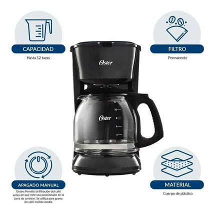 Cafetera Oster BVSTDC12-013 Negra – 12 Tazas