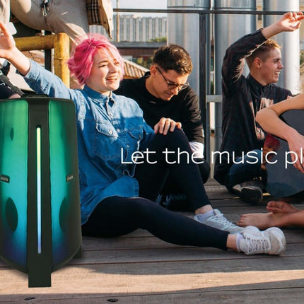 Bocina Bluetooth Aiwa AWPOK400LD – 50W, TWS, Radio FM y Sonido Potente en Todo Momento