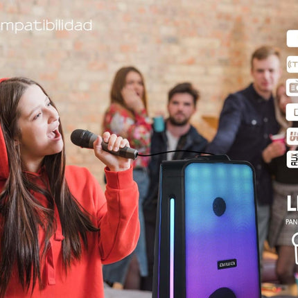 Bocina Bluetooth Aiwa AWPOK400LD – 50W, TWS, Radio FM y Sonido Potente en Todo Momento