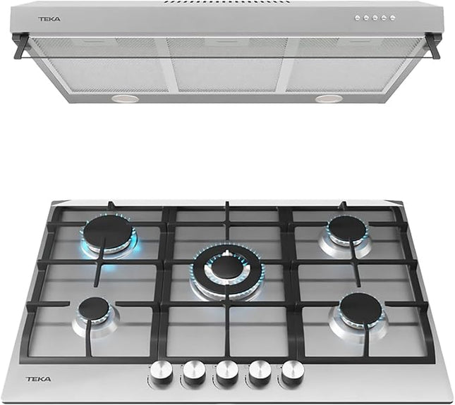 Paquete de Campana + Parrilla a Gas Teka Duetto Deluxe 75 (CPX 84220 KCL / GBS 7531 DIB3 BK)