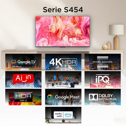 SmartTV TCL 50″ 50S454 – 4K UHD, Google TV y Conectividad Completa para tu Entretenimiento