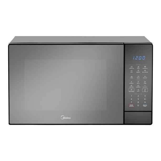 Horno de Microondas Midea MMDK14S2MG 1.4 Pies³ – Silver con Puerta de Acabado Espejo