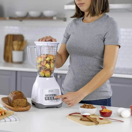 Licuadora Oster BLSTKAP-WPB-013 Kalimán – 2 Velocidades, 400W, Color Blanco con Vaso de Plástico