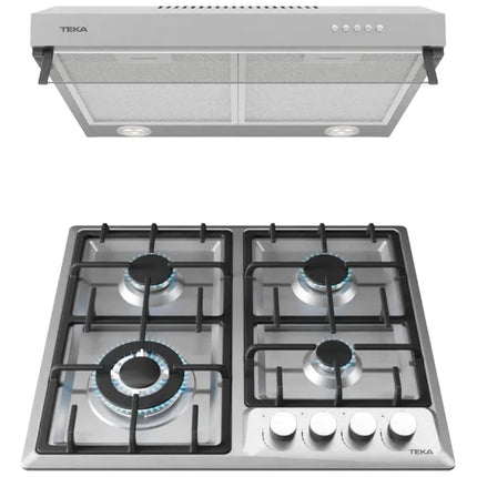 Paquete Teka Duetto Deluxe 60 – Campana + Parrilla a Gas (CPX 64220 KCL / GSX 6422 DIB3 IX)