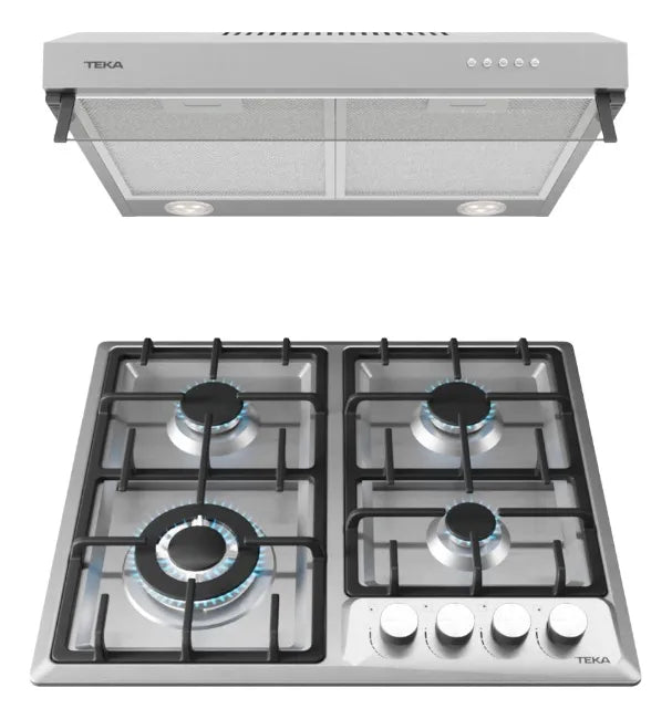 Paquete Teka Duetto Deluxe 60 – Campana + Parrilla a Gas (CPX 64220 KCL / GSX 6422 DIB3 IX)