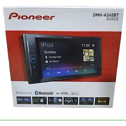 Pioneer DMH-A245BT – Pantalla 6.2”, Android/iPhone, Bluetooth y Control Total al Conducir