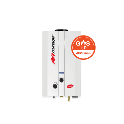 Boiler de Gas LP Mirage FLUX 6L/min Blanco | Cero Presión de Agua | Encendido Automático | Compacto | MBF06ED