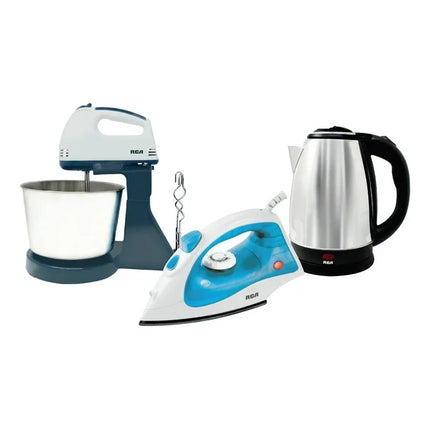 Combo Básico RCA RC-BS – Plancha, Batidora y Tetera Eléctrica
