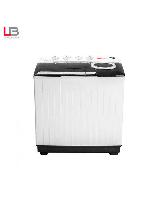 Lavadora Semiautomática Mirage LMS013M | 13 kg | Doble Tina | Bajo Consumo de Agua y Energía | Blanca con Tapa Transparente