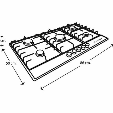 🔥 Parrilla SPARX MPS90GB de Gas | 5 Quemadores | Acero Inoxidable | Encendido Electrónico | Parrillas de Hierro Fundido | 90 cm de Ancho
